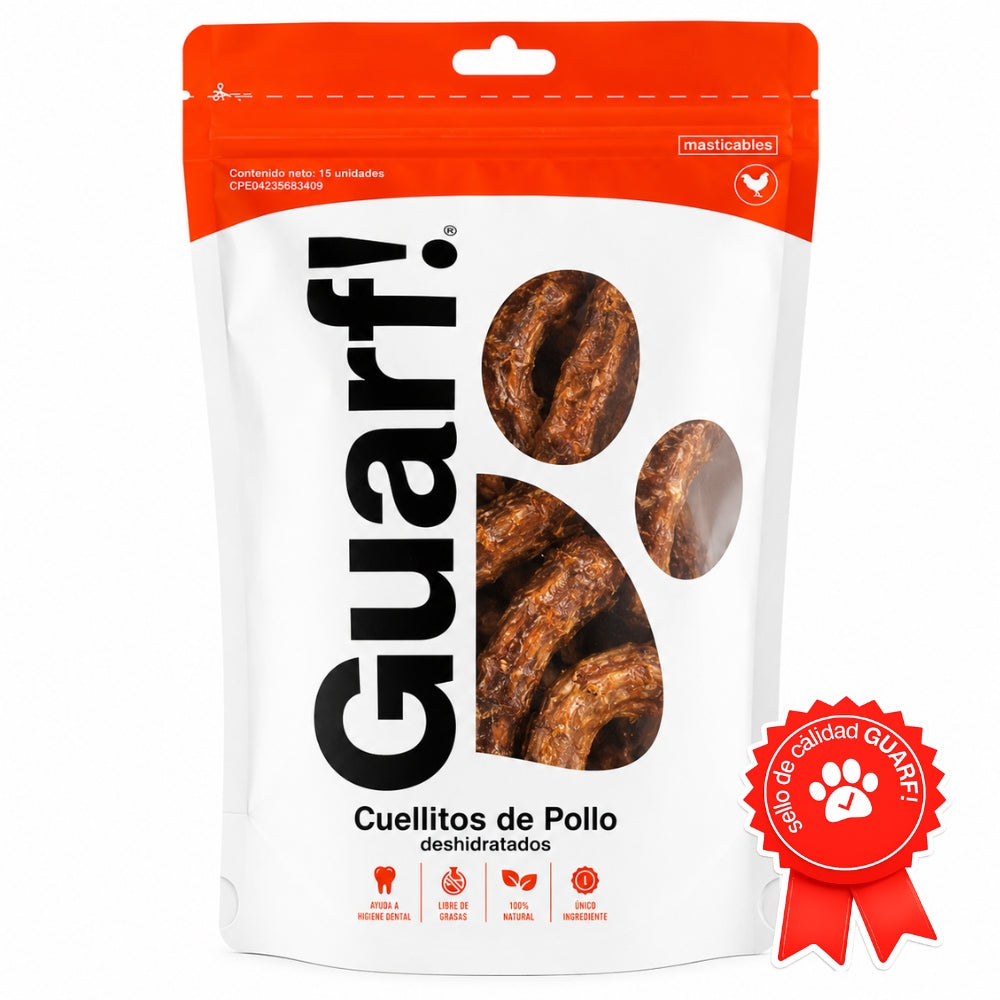 Guarf Snack Para Perros Cuellitos de Pollo 15 Unds