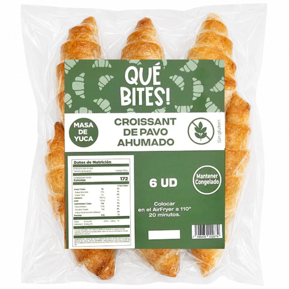 Que Bites Mini Croissant Pavo Ahumado 6 Und