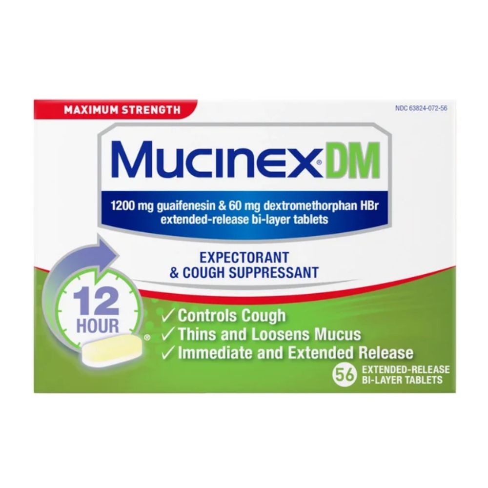 Mucinex DM Expectorant & Cough Suppresant 1200mg 56 Tablets