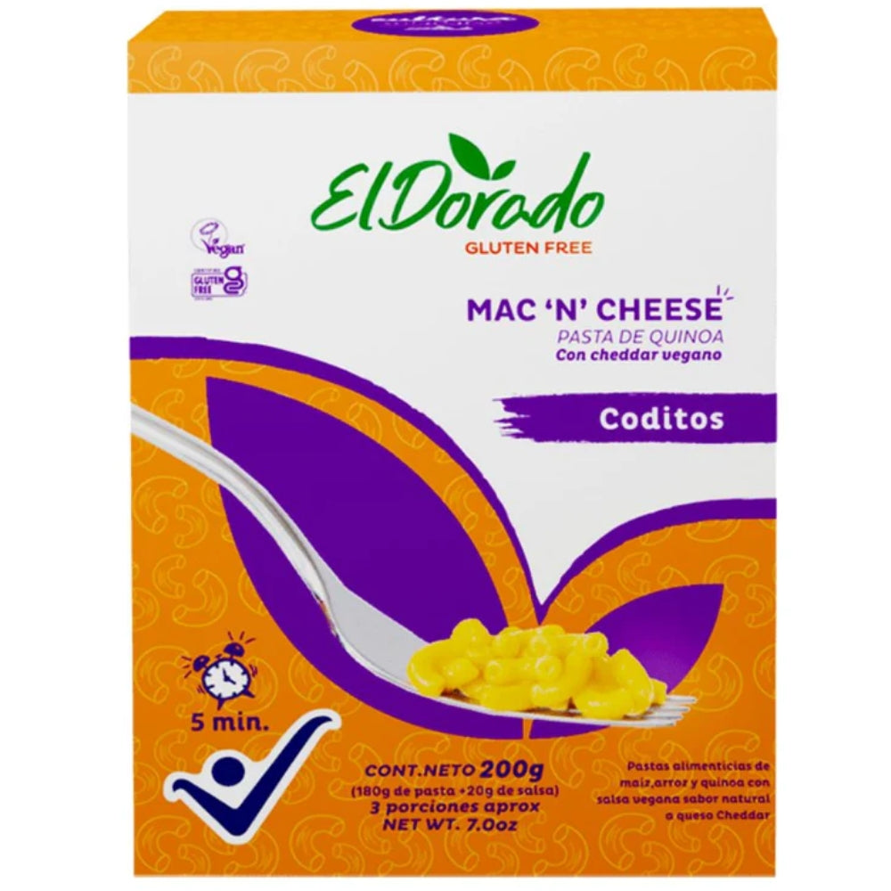 El Dorado Pasta Mac 'N' Cheese de Quinoa Con Cheddar Vegano 200 gr
