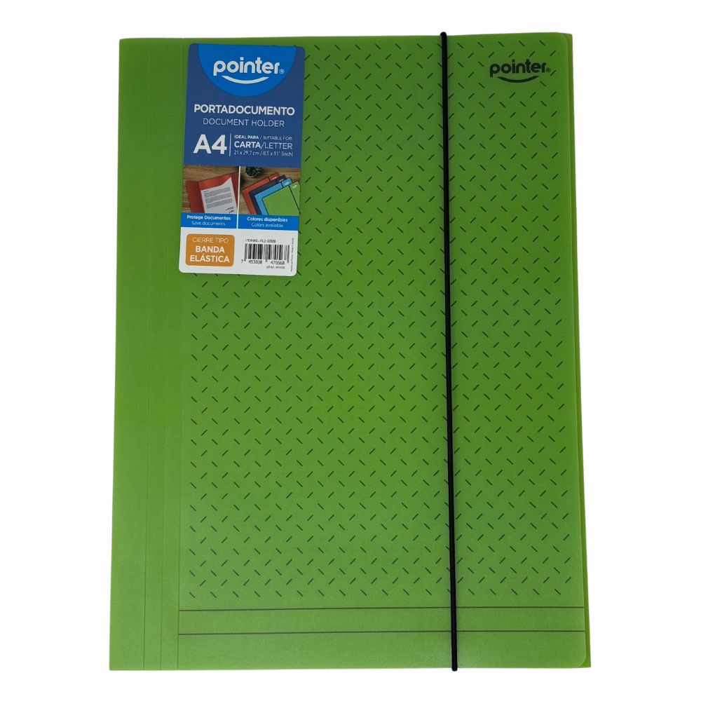 Pointer Capeta Con Ligas Tamaño A4 Colores Surtidos