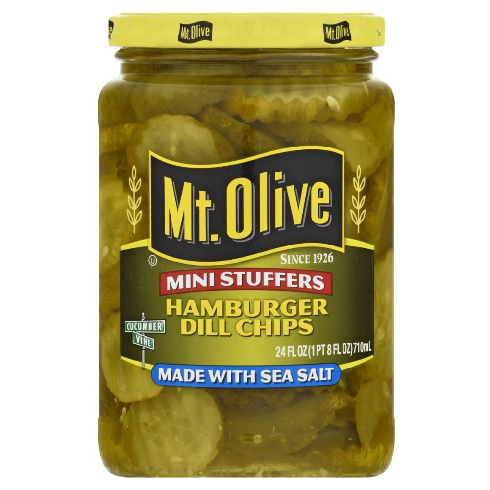 Mt. Olive Mini Stuffers Hamburger Dill Chips Made with Sea Salt 710ml