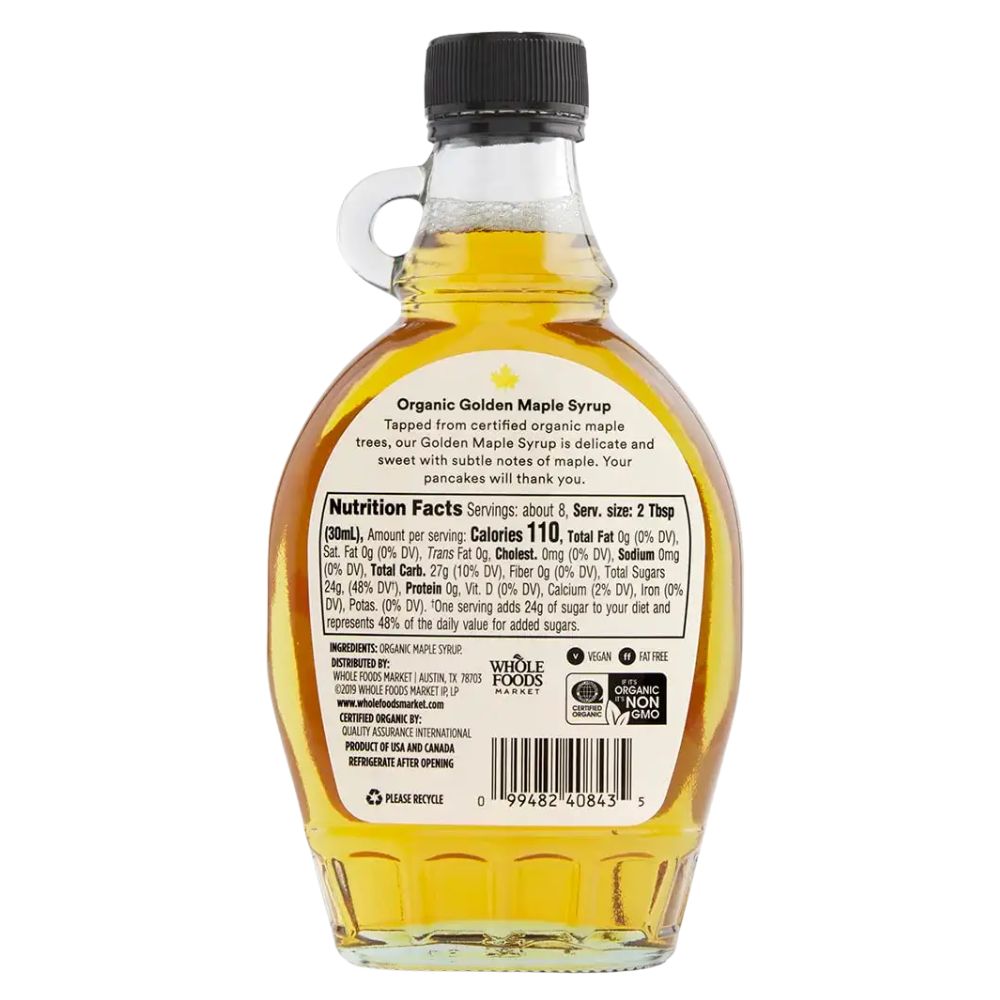 Whole Foods Market Organic Golden Maple Syrup 237ml