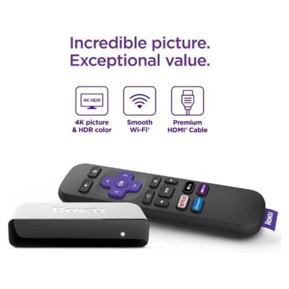Roku Premiere 4K & HDR Streaming Con Cable HDMI y Control