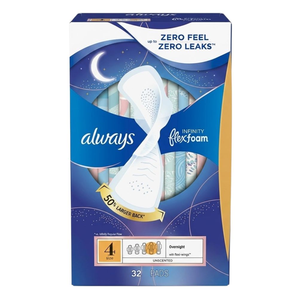 Always Infinity Flex Foam Size 4  Overnight 32 Und