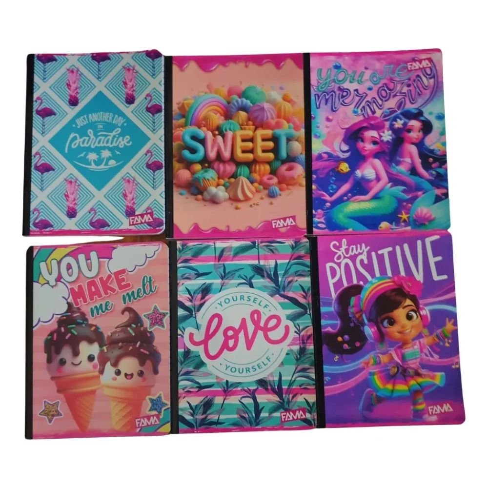 Marfil Cuaderno Cosido Cuadriculado 100 hojas Diseños Surtidos