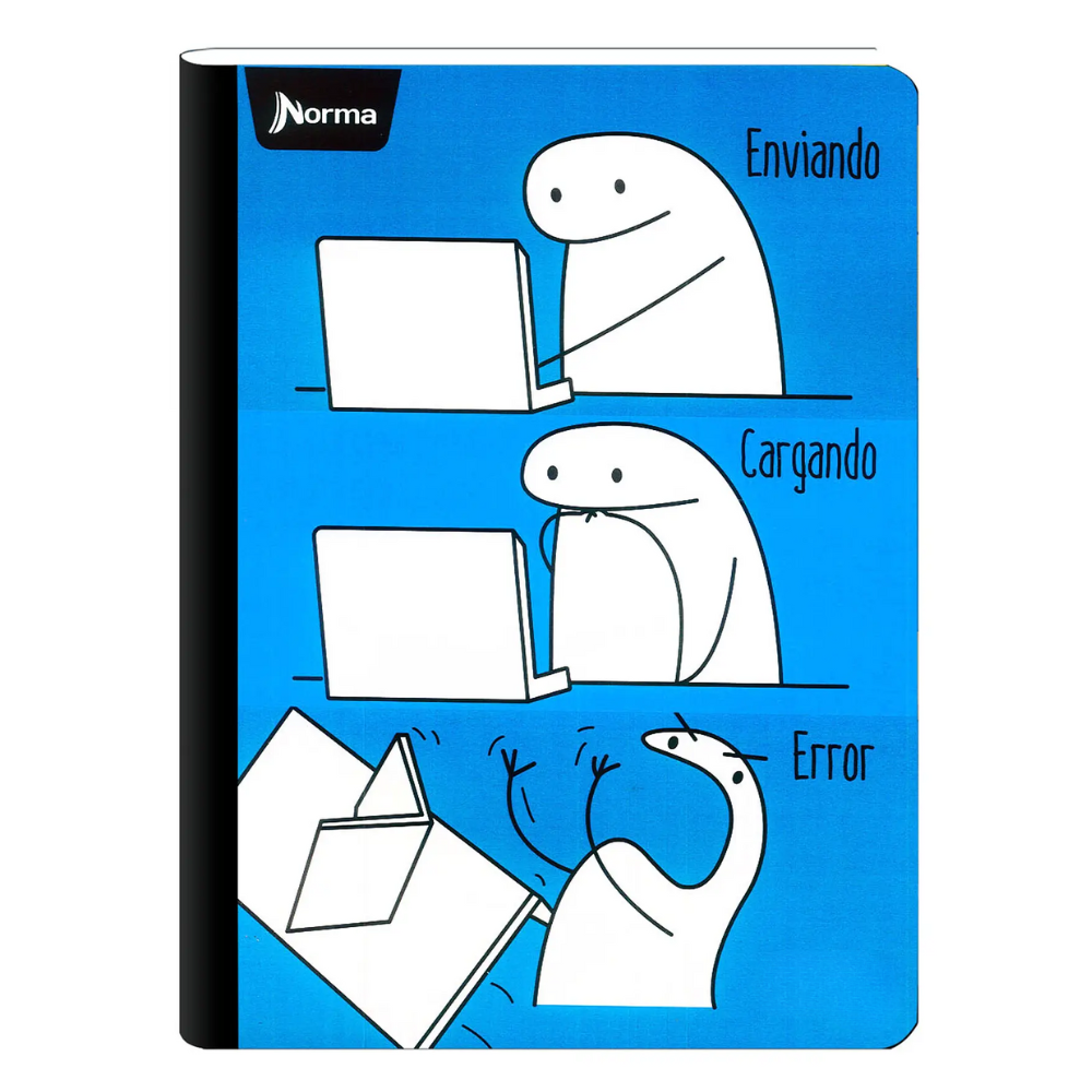 Norma Cuaderno Memes Doble Linea 100 Hojas Con Stickers Diseños Surtidos