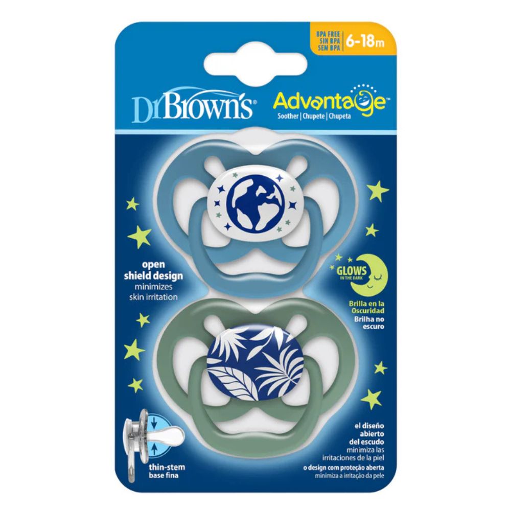 Dr.Browns Duo De Chupones Advantage Brilla en la Oscuridad 6-18m