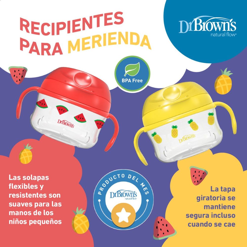 Dr.Browns Vaso Para Refrigerio Con Tapa Y Asas Removibles 9m+