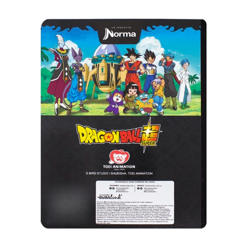 Norma Cuaderno Dragon Ball Una Linea 100 hojas Con Stickers Diseños Surtidos