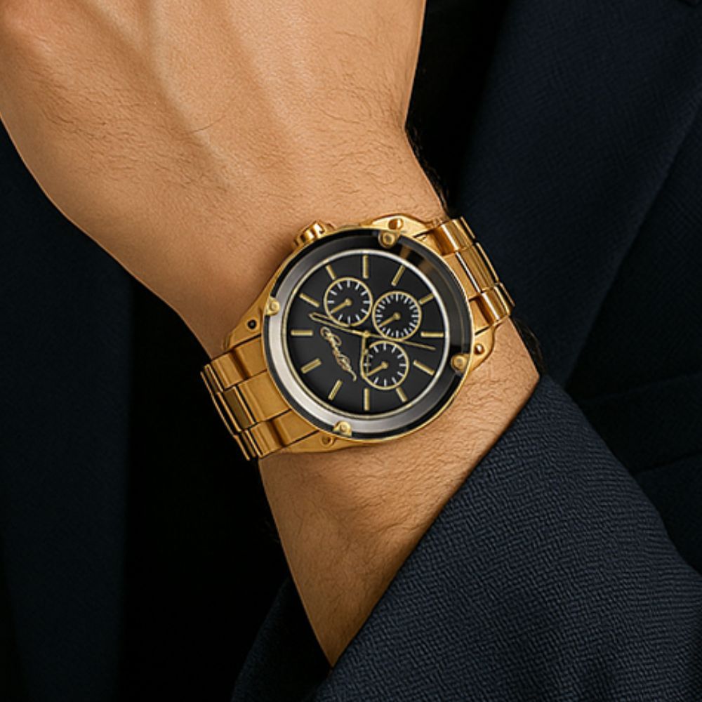 Ed Hardy Reloj Gold & Black Para Caballeros