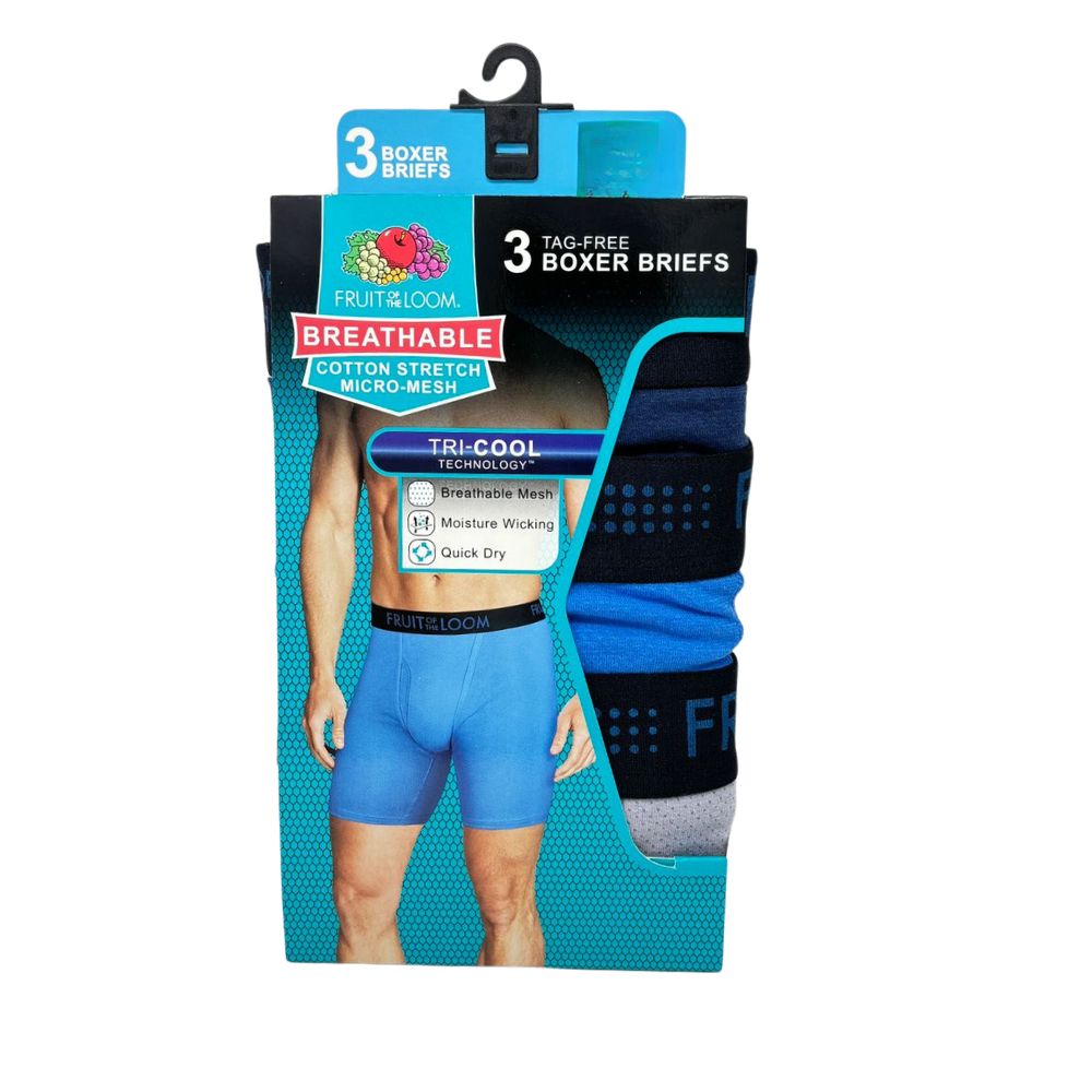 Fruit Of The Loom Boxer Brief Tag-Free 3 Pack