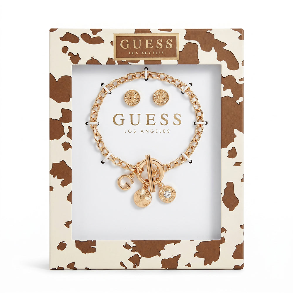 Guess Set De Pulsera Y Zarcillos 7.5"