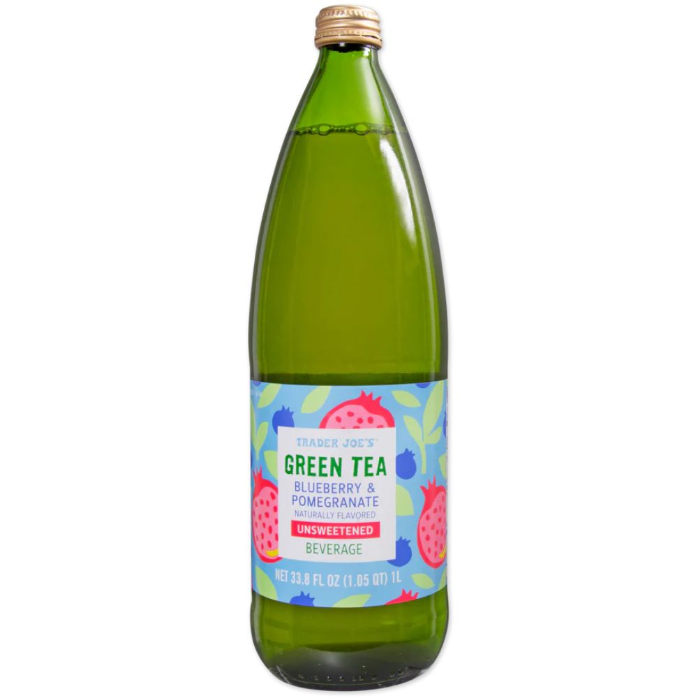 Trader Joe's Green Tea Blueberry & Pomegranate Unsweetened Beverage 1 Litro