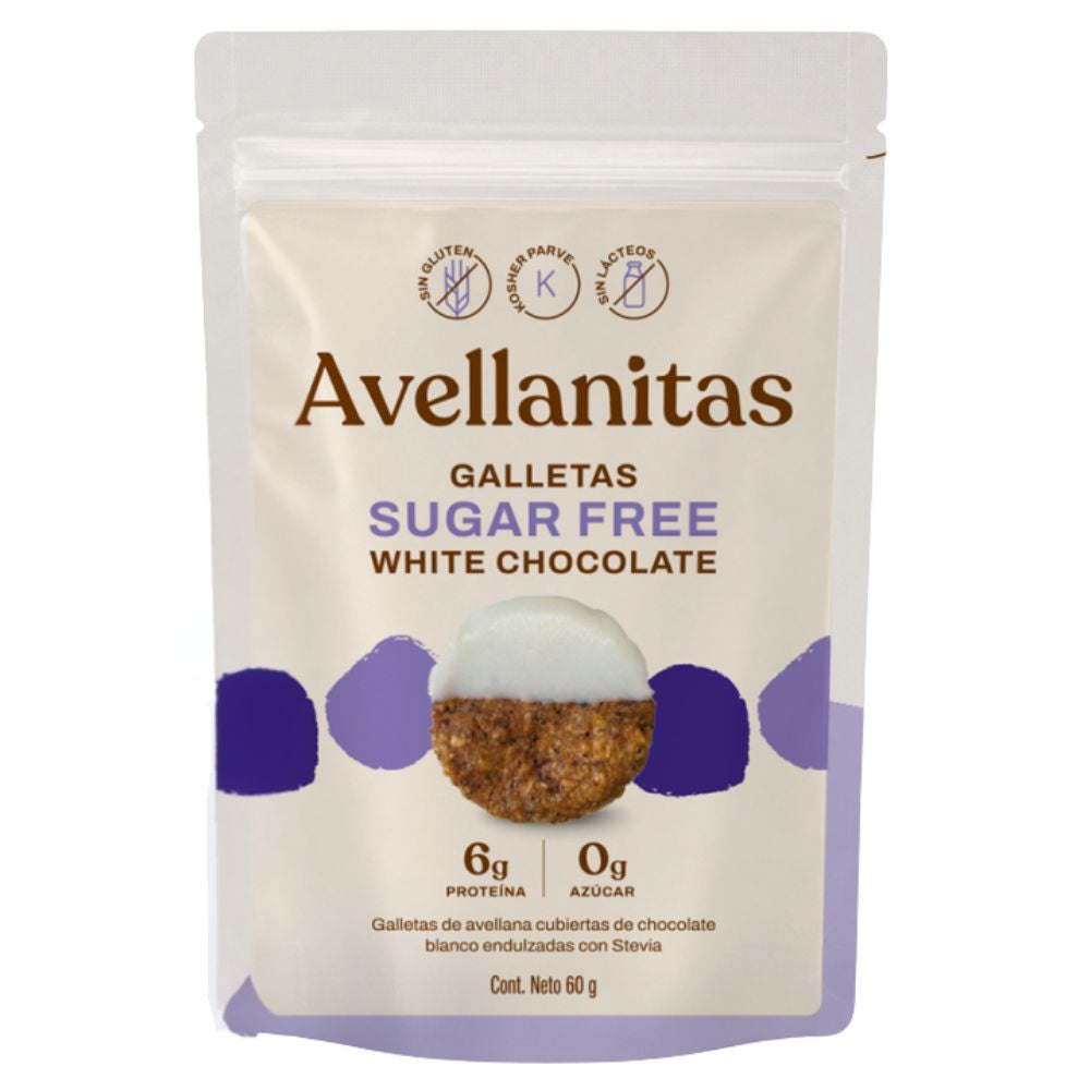 Galletas Avellanitas Crispy Cookies White Chocolate Sugar Free 24 Und