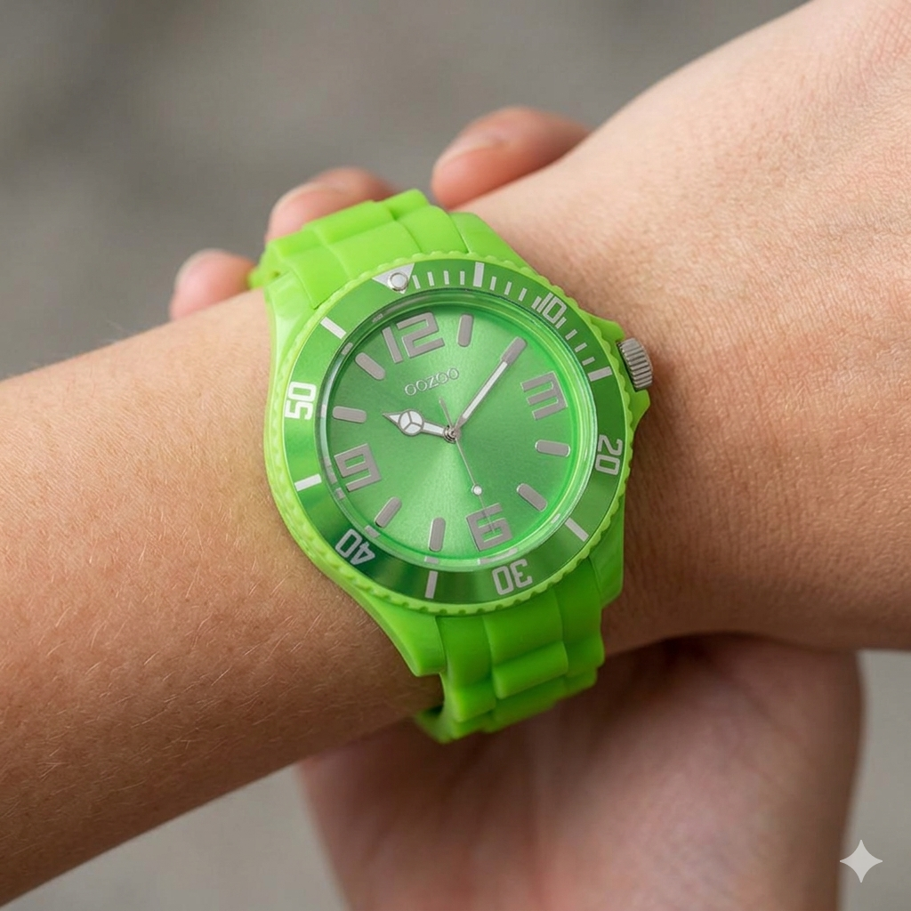 Oozoo Reloj Deportivo Correa De Silicone Unisex Fluo Green
