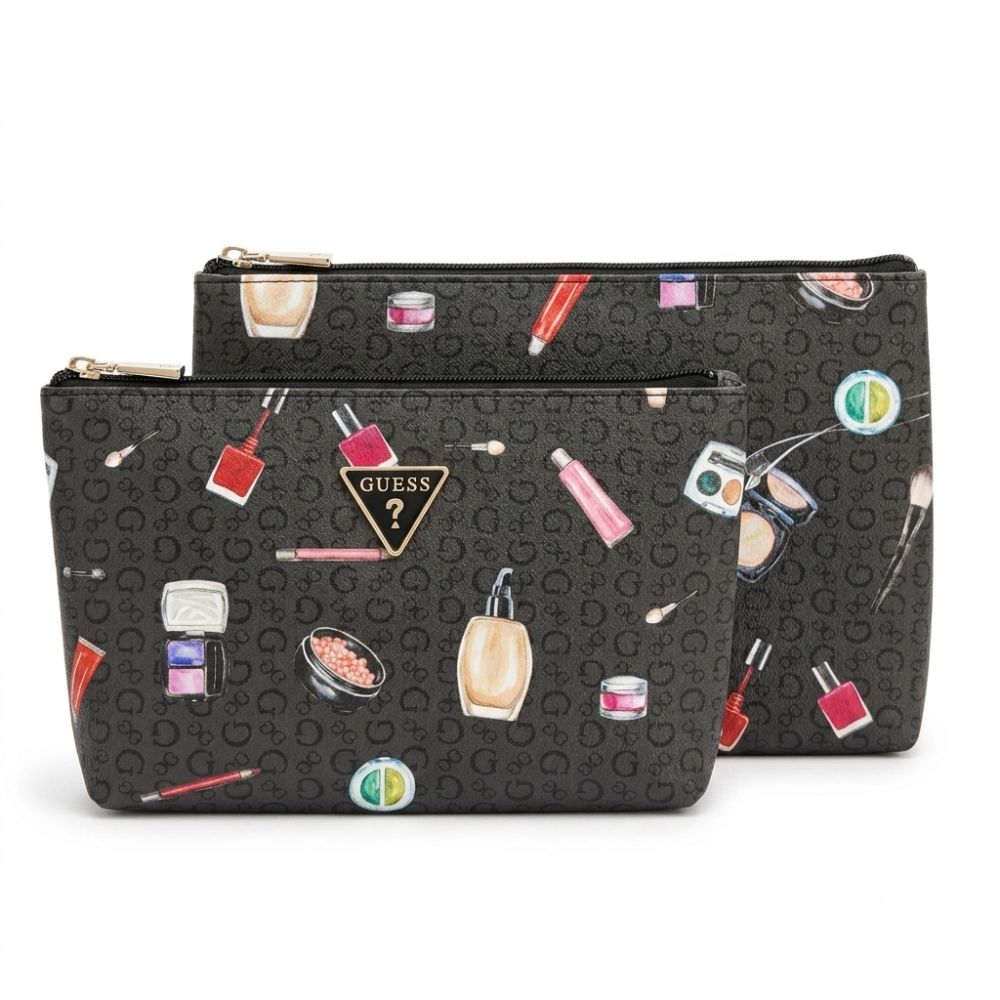 Guess Cosmetiquera Doble Pinafore Travel Coal