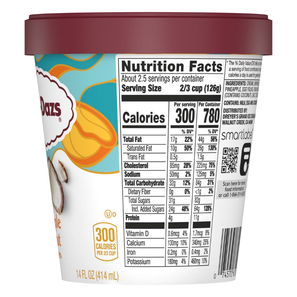 Helado Häagen Dazs Pineapple Coconut 414ml