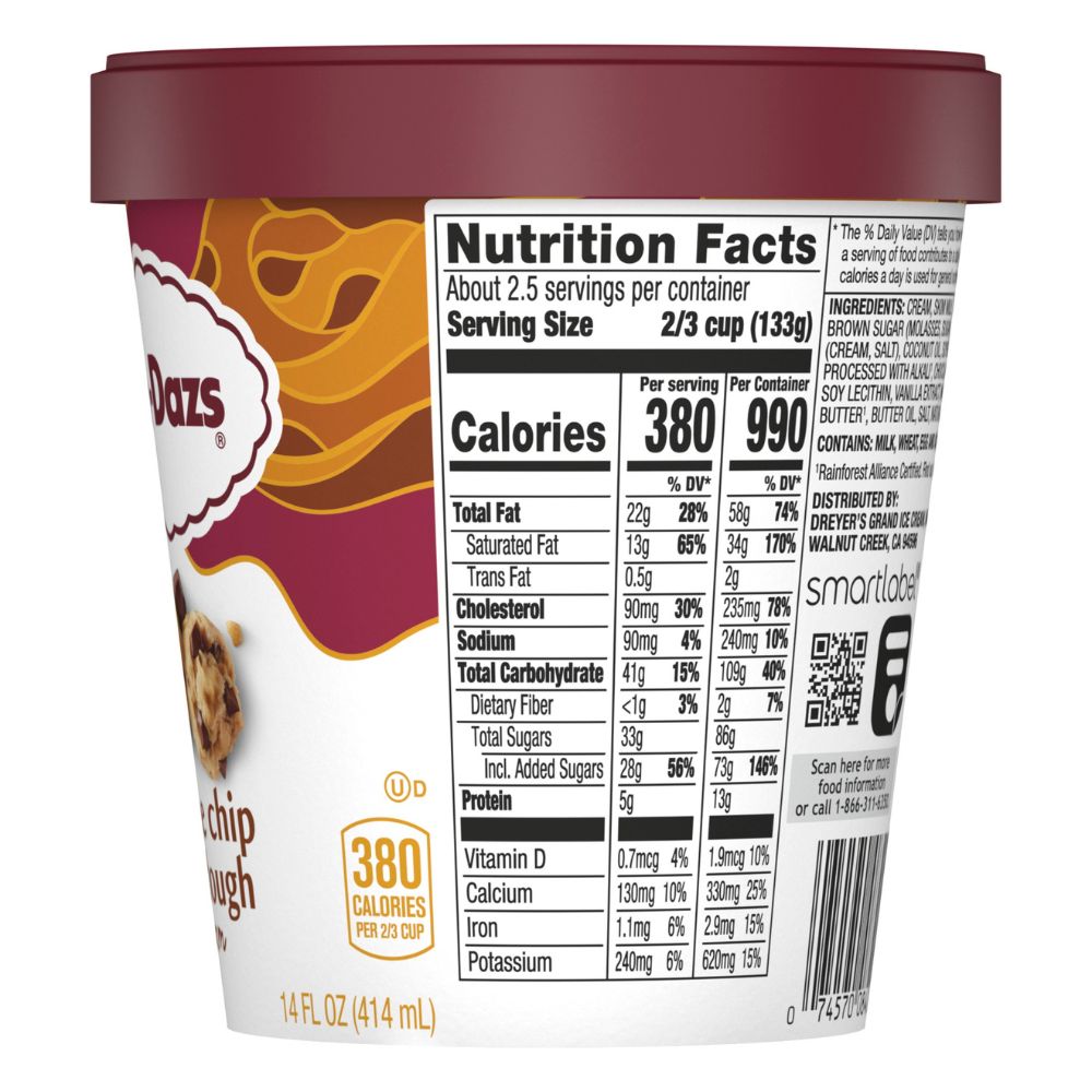 Helado Häagen Dazs Chocolate Chip Cookie Dough 414ml