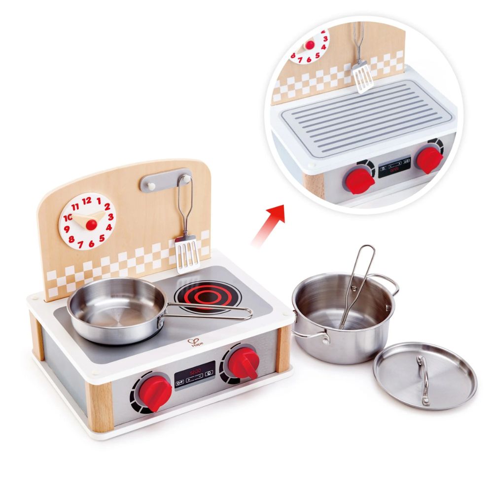 Hape 2-in-1 Kitchen & Grill Set 6 piezas 3+