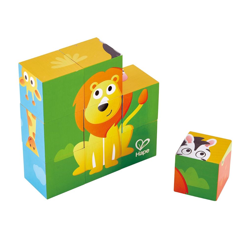 Hape Jungle Animal Block Puzzle 9 piezas 2-4 años