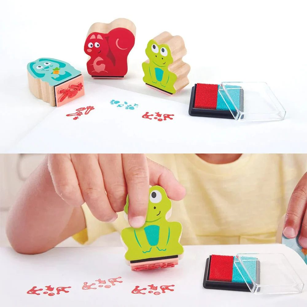 Hape Pawprint Ink Stamps 4 piezas 3+