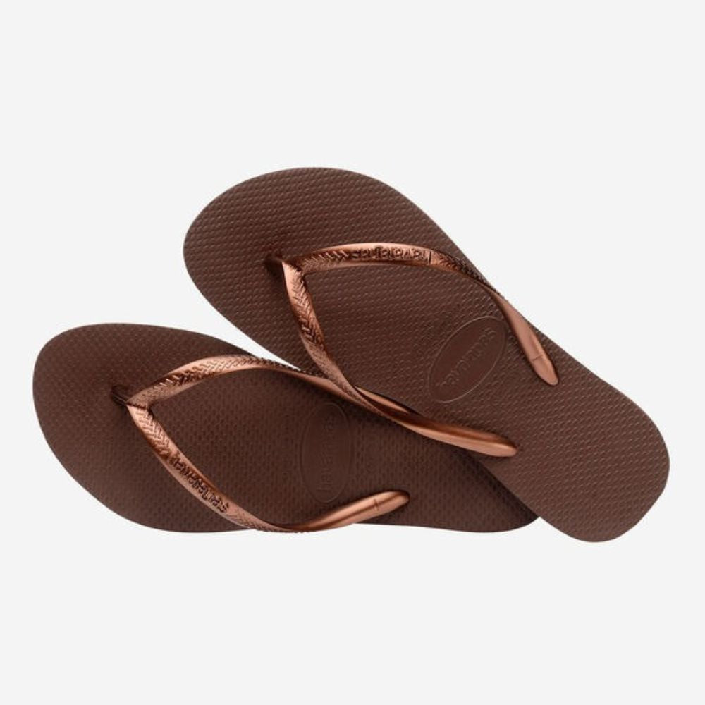 Havaianas Sandalias Para Damas Slim Dark  Brown Metal
