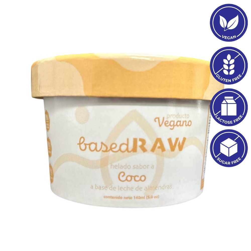Helado Vegano de Coco BasedRaw a Base de Leche de Almendras 130ml