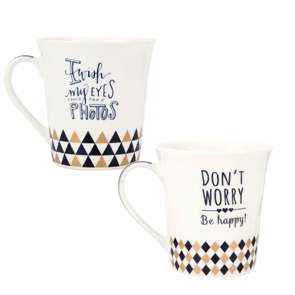 Home Basics Mug Con Citas Motivacionales 355ml 1Und