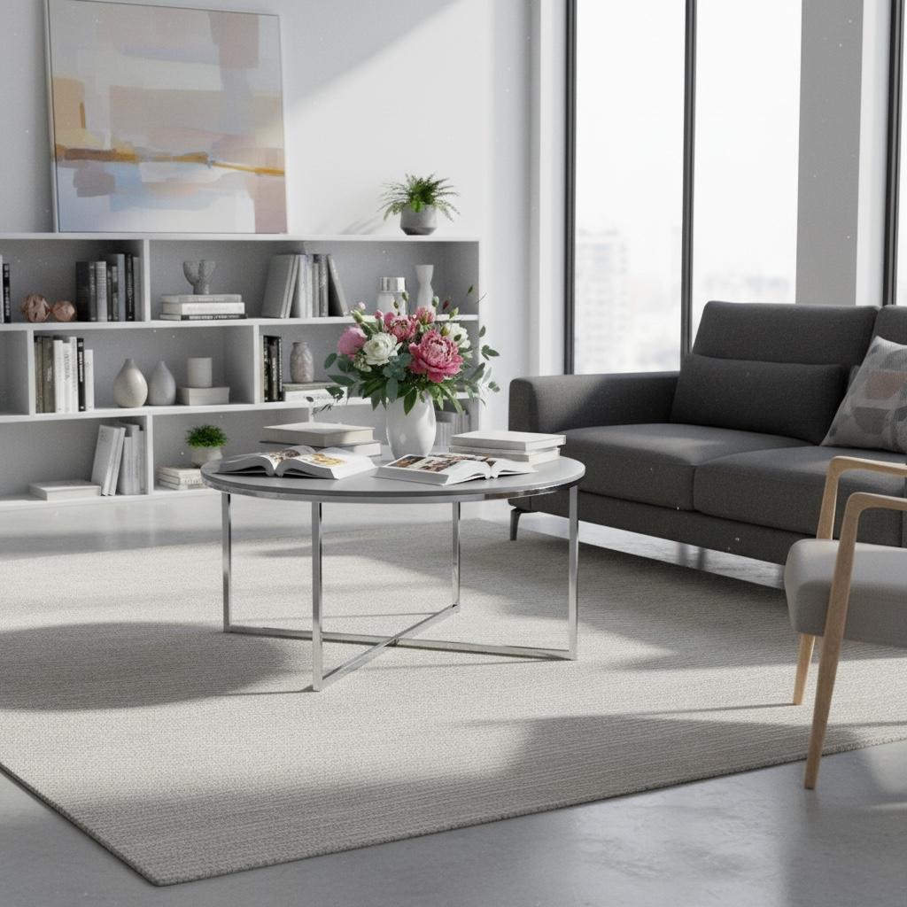 Mesa de Centro Gris High Gloss 80 x 80 x 31 cm
