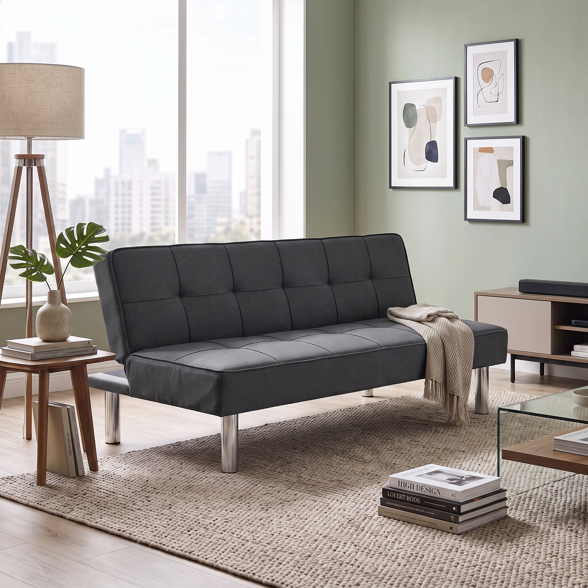 Sofa Cama Individual Color Gris