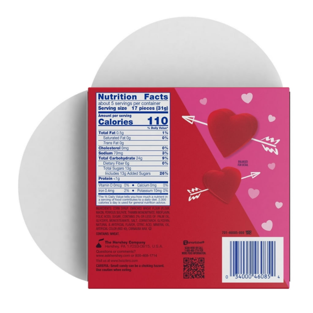 Twizzlers Corazones Masticables 164 gramos