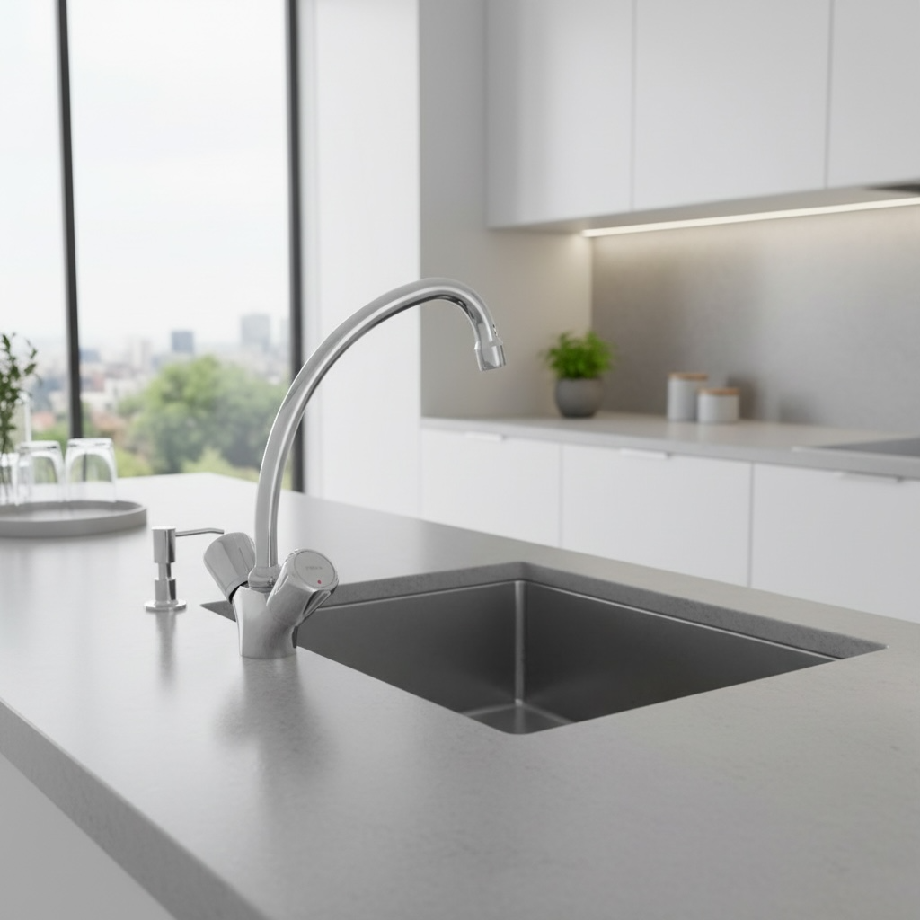 Teka Grifería Monomando Acero Inoxidable Color Cromado