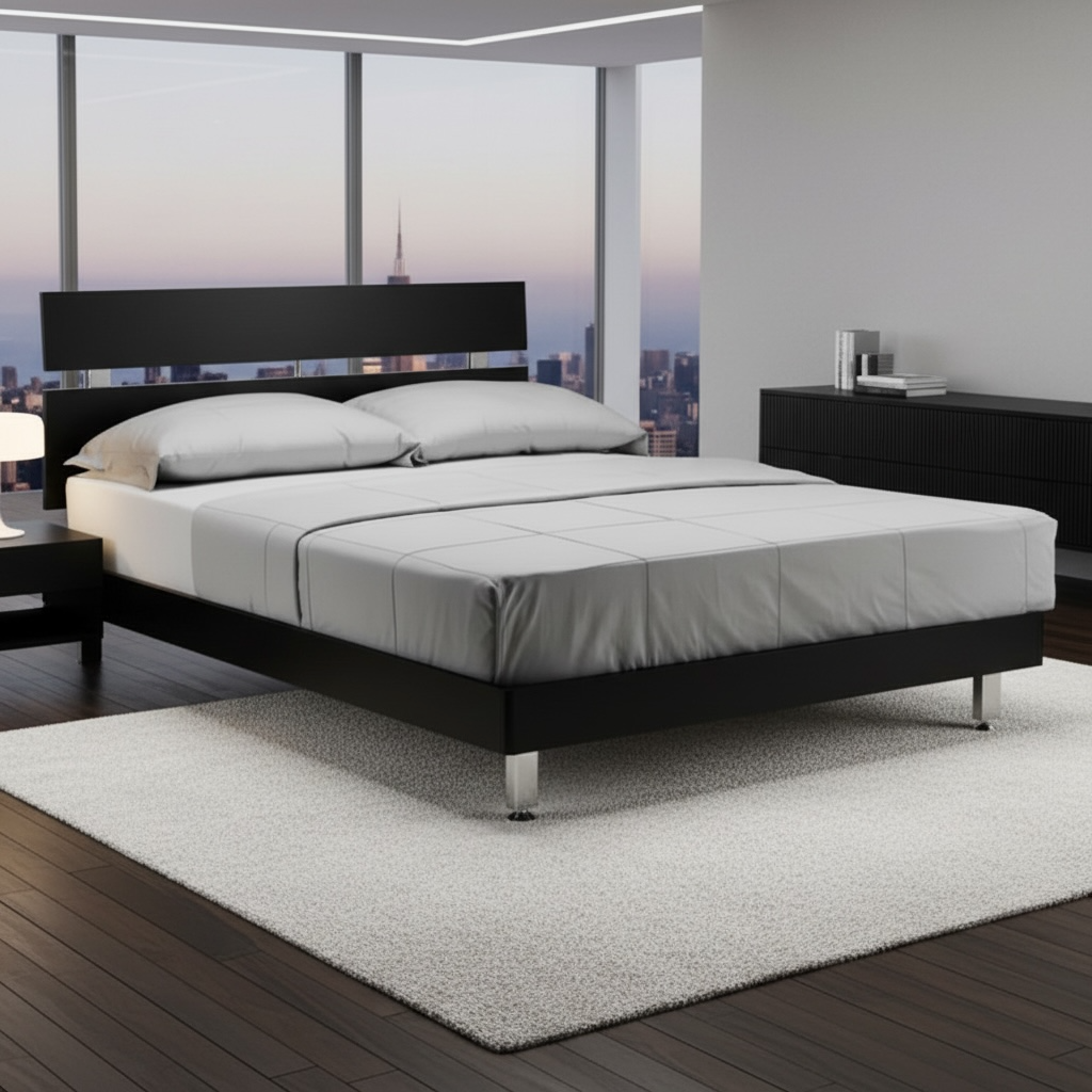 Cama Individual Color Black Oak Tamano 1 mt x 1.9 mts