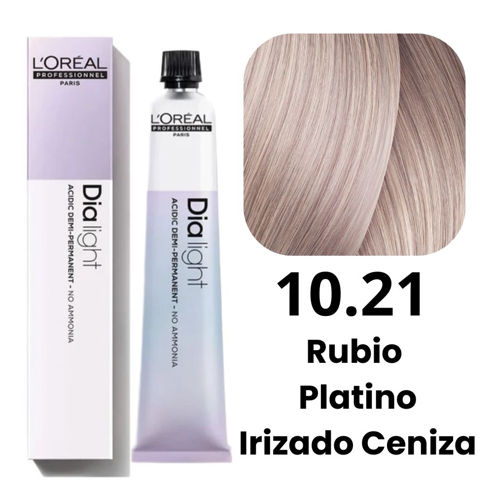 Tinte Loreal Coloracion Dia Light 10.21 Milkshake Rubio Platino Irisado Ceniza. Sin Amoniaco 50 mL