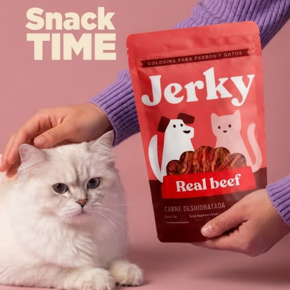 Jerky Real Beef Golosina para Perros y Gatos 100 gr