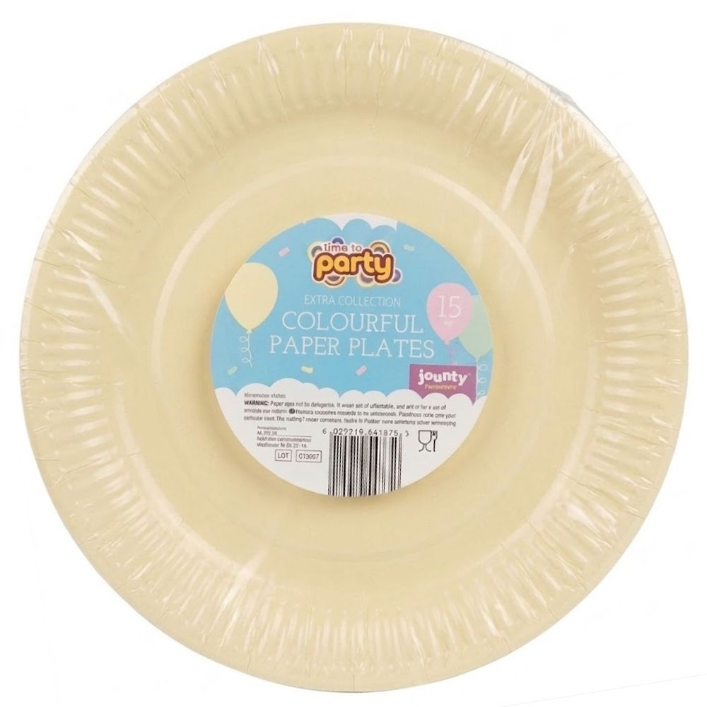 Jaunty Party Platos De Papel Amarillos 9" 15Und