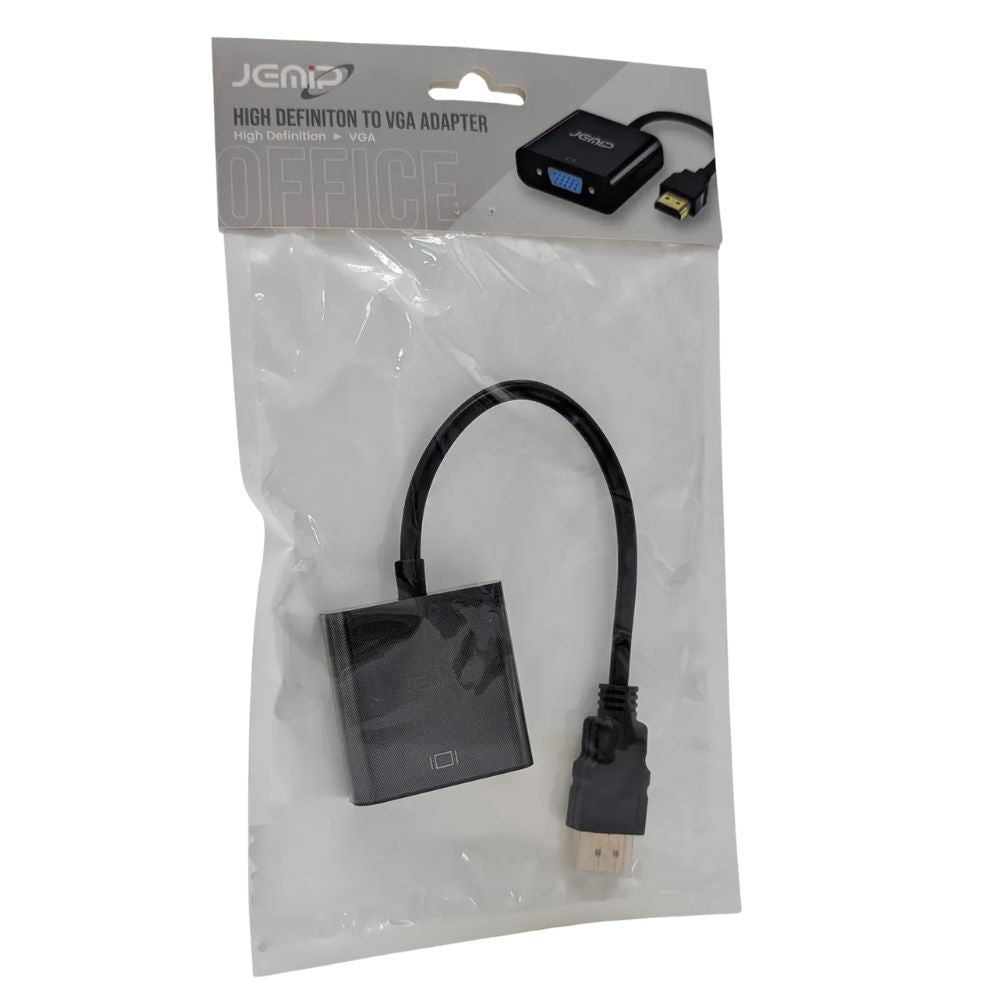 Jemip Cable Adaptador Office HDMI Macho A VGA Hembra Color Negro