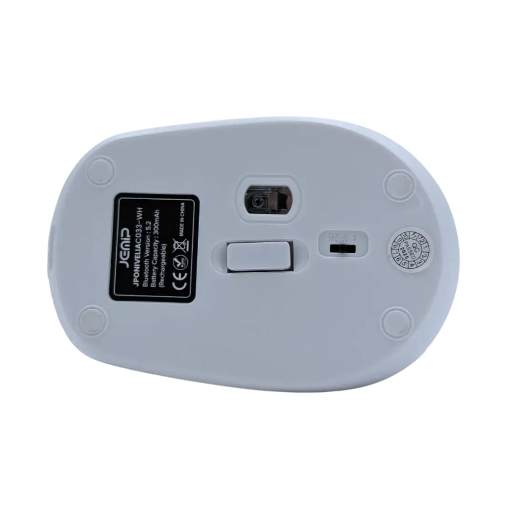 Jemip Mouse Inalámbrico Nivelia Office 4 Botones Color Blanco-Rosado