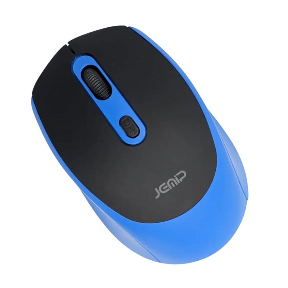 Jemip Mouse Inalámbrico Nivelia Office 4 Botones Color Negro-Azul