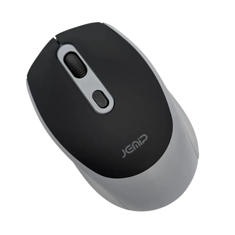 Jemip Mouse Inalámbrico Nivelia Office 4 Botones Color Negro-Gris