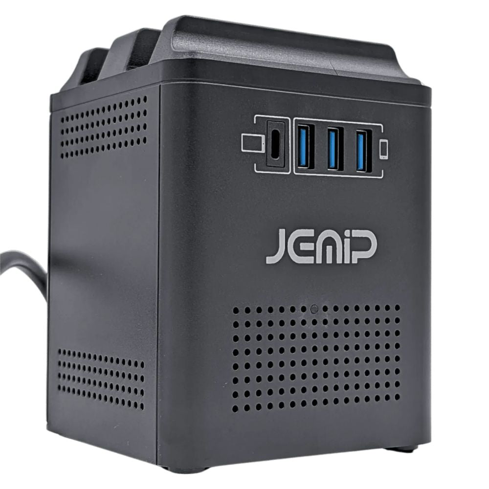 Jemip Regulador Smart Power Pro 4 Tomas + 3 USB Tipo C Color Negro