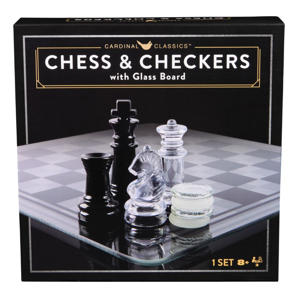Juego De Ajedrez+Damas Con Tablero De Vidrio 8+