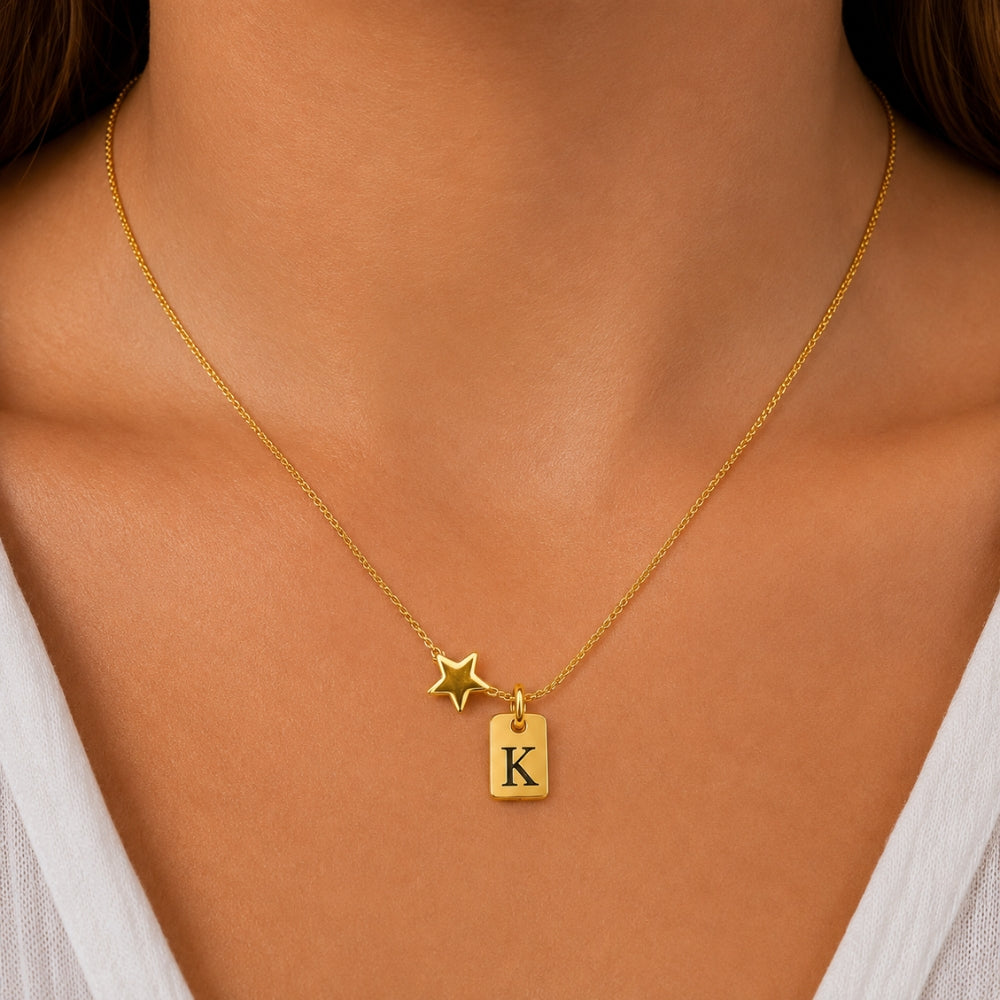 H&Co Collar de Cadena Plaquita Inicial K