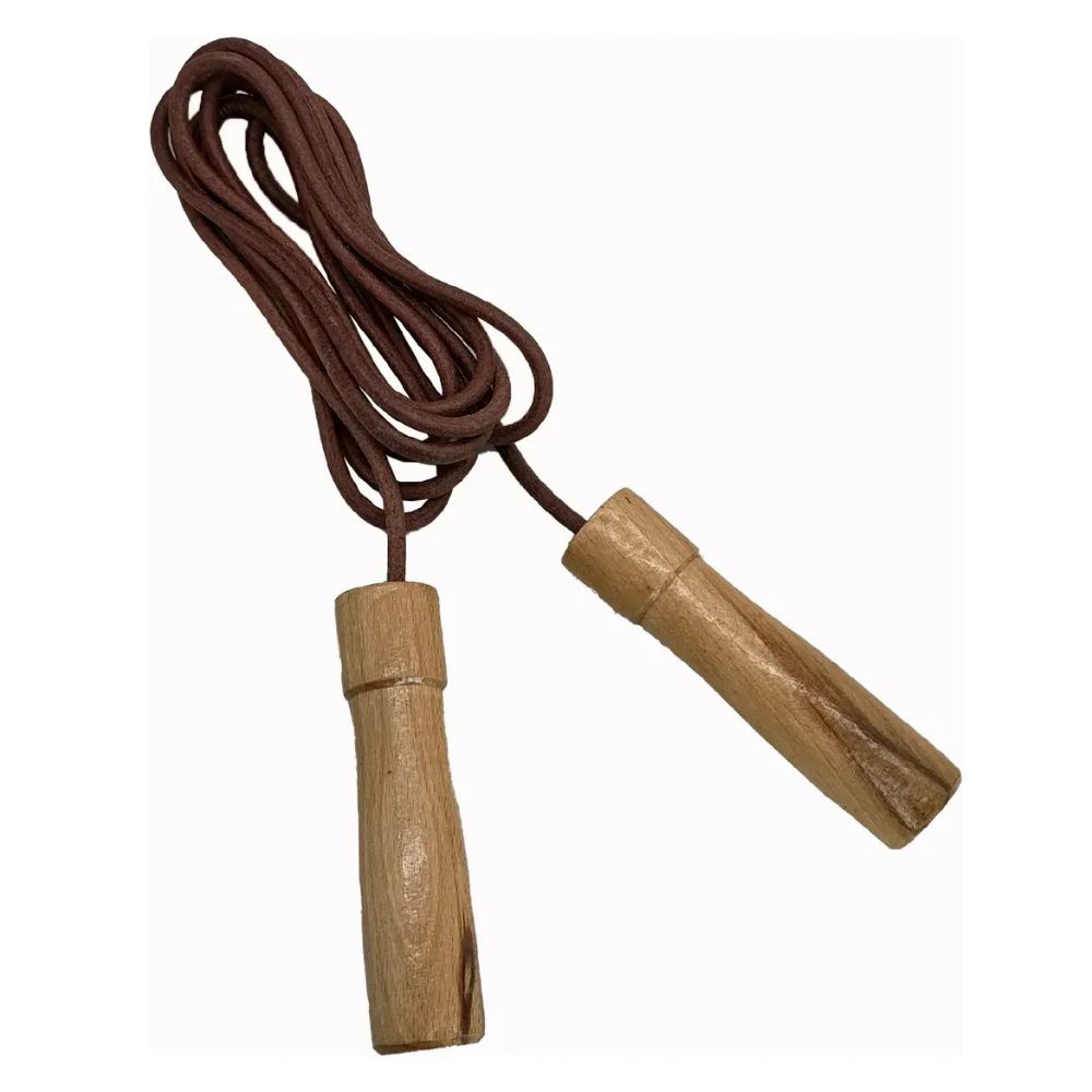 Kimbow Cuerda Para Saltar De Cuero Con Mango De Madera