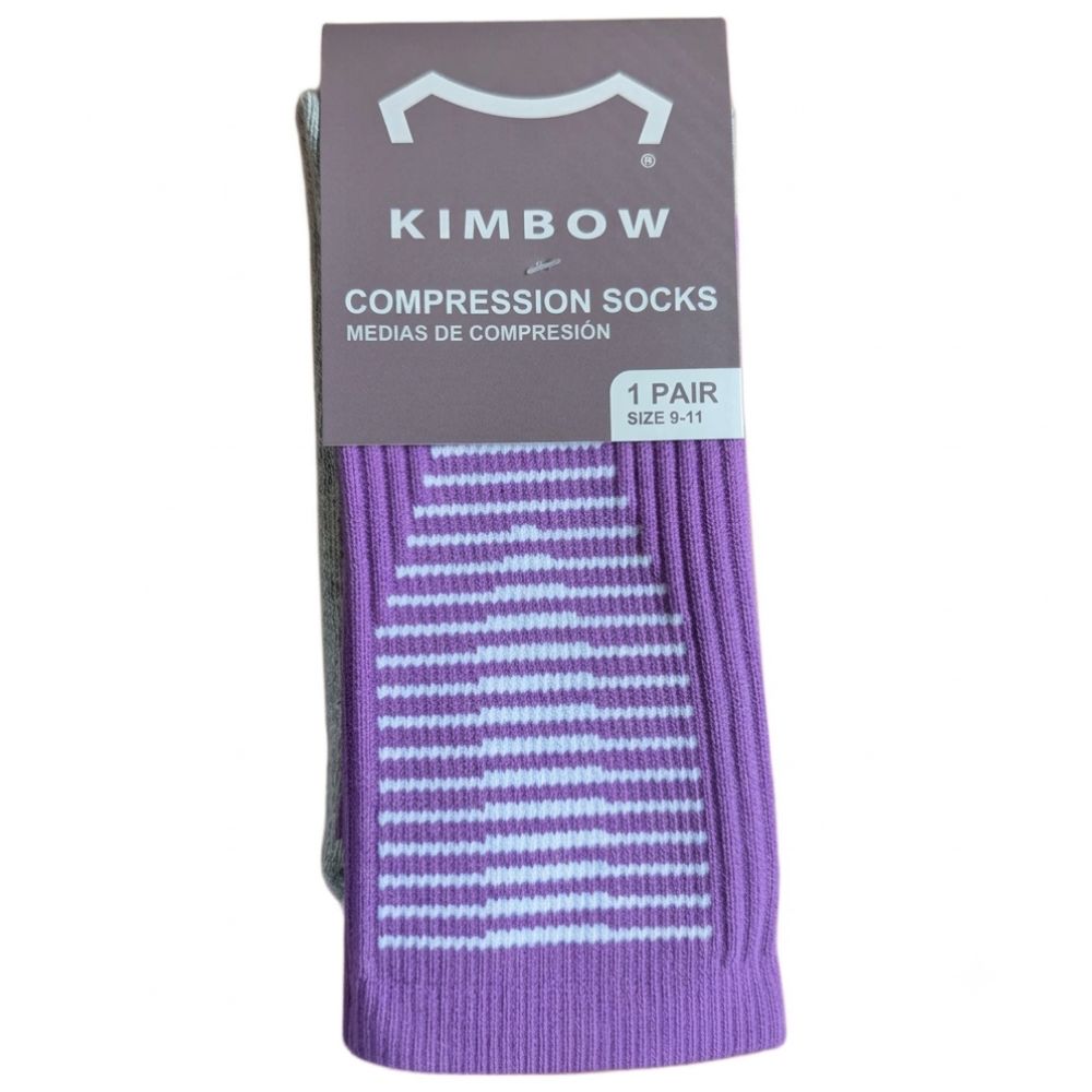 Kimbow Medias De Compresión Purpura 1 Par Talla 9-11