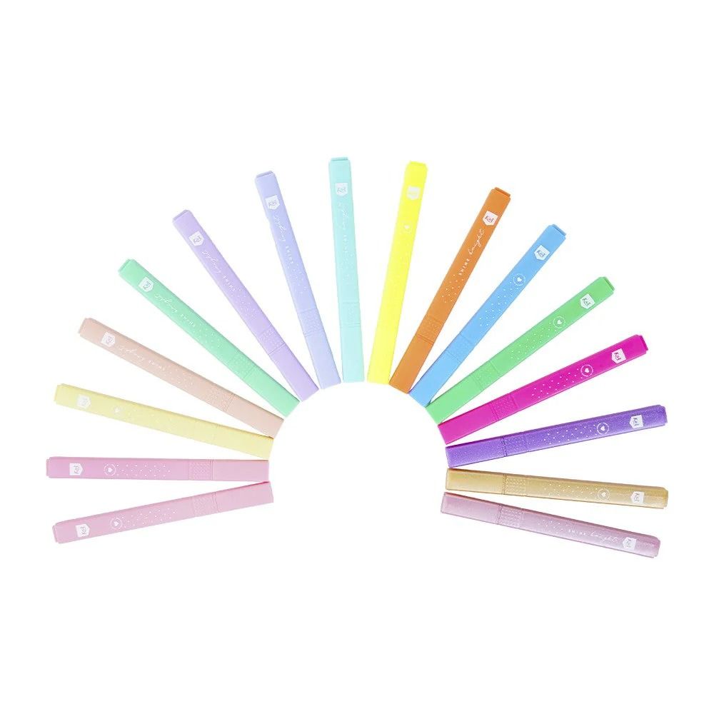 Kiut Kit De Resaltadores Pastel+Neón+Glit+Plantillas