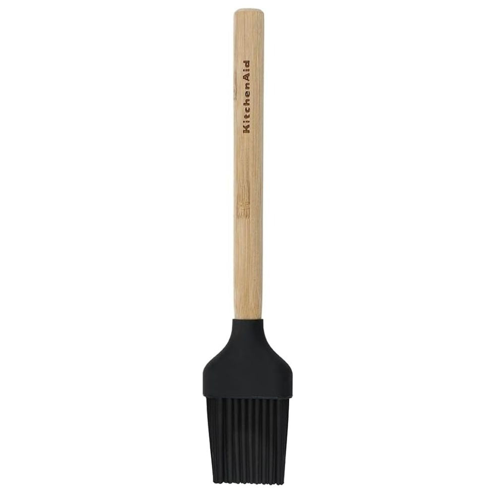 KitchenAid Brocha De Silicon Negra Con Mango De Bambú 29cm