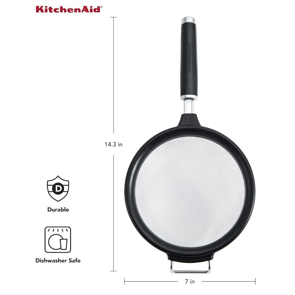 KitchenAid Colador De Acero Inoxidable Negro 18cm