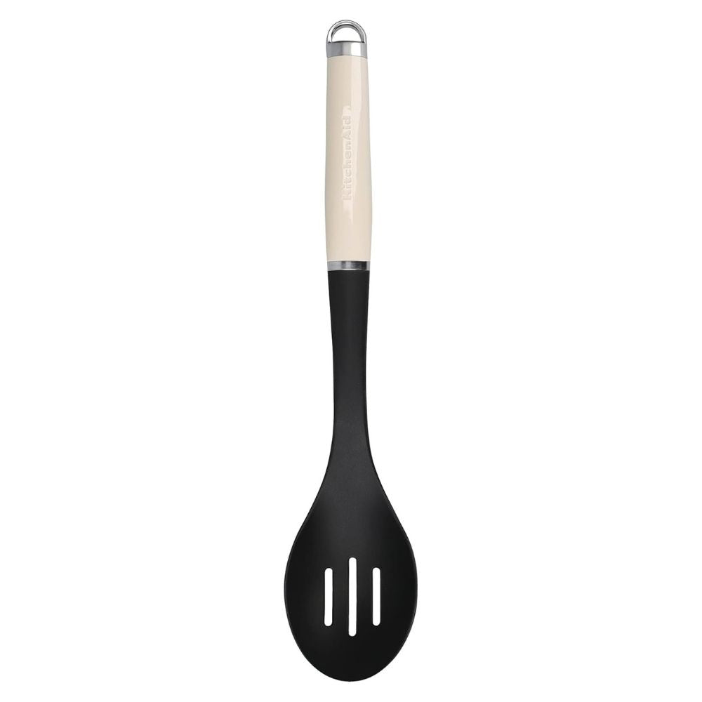KitchenAid Cuchara Ranurada Antiadherente Con Argolla Crema